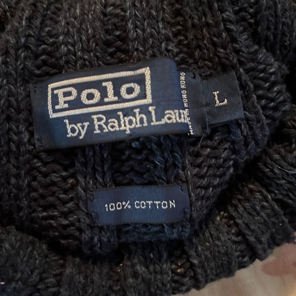 Vtg 80s RALPH LAUREN Polo Size Large Cotton Ribbed Turtleneck Timeless Cozy Soft - Picture 7 of 16